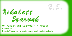 nikolett szarvak business card